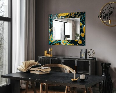 Mirror frame with print Flowers leaf patterns