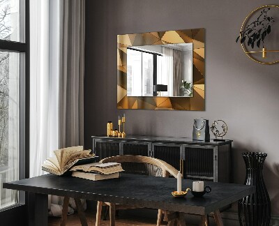 Printed mirror Golden geometric patterns