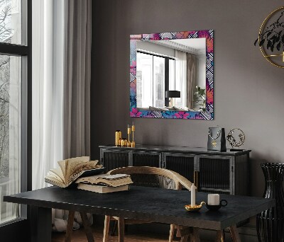 Wall mirror design Colorful tropical leaves