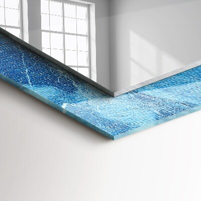 Wall mirror decor Blue marble pattern