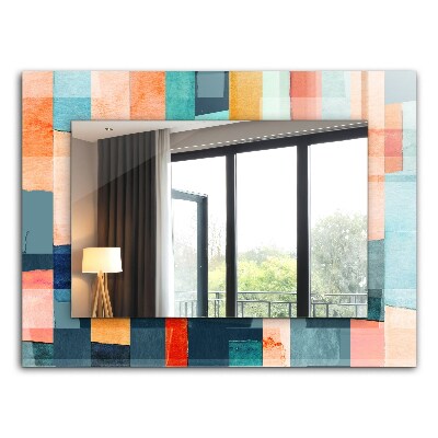 Printed mirror Colorful abstract rectangles