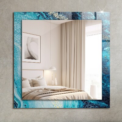 Wall mirror design Abstract blue art