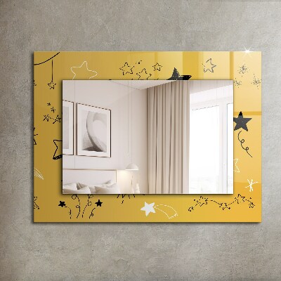 Wall mirror decor Drawings of different stars