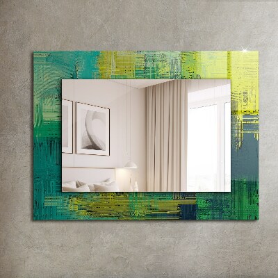 Mirror frame with print Abstract color composition