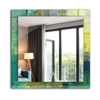 Mirror frame with print Abstract color composition