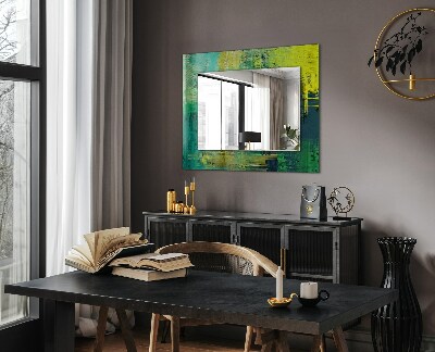 Mirror frame with print Abstract color composition