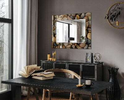 Mirror frame with print Colorful smooth stones