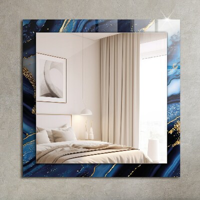 Mirror frame with print Abstract marble art