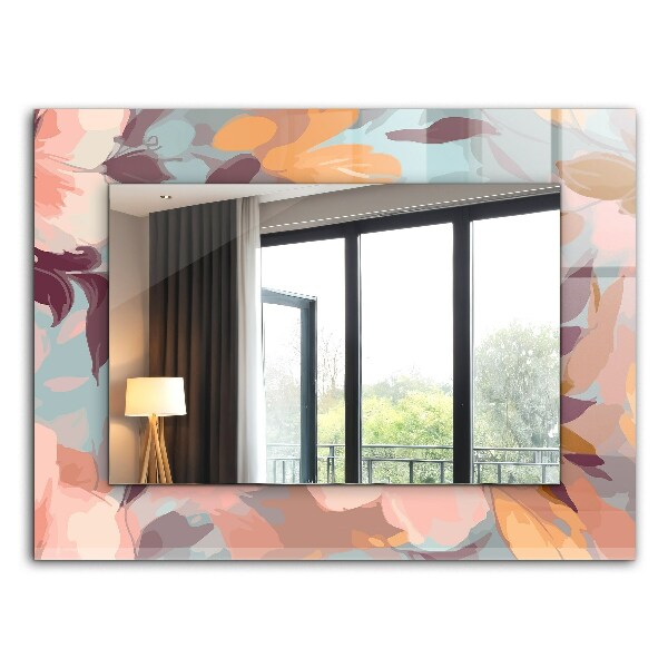 Decorative mirror Flowers pastel leaves