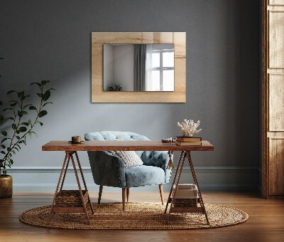 Printed mirror Wooden board texture