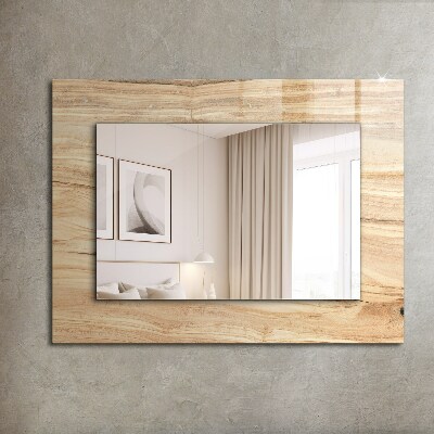 Mirror frame with print Wood grain texture