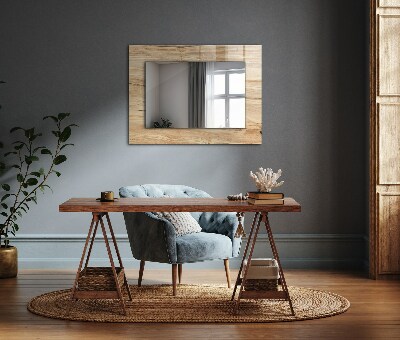 Mirror frame with print Wood grain texture