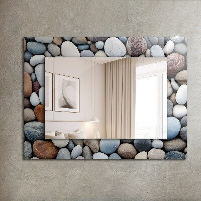 Wall mirror design Colorful smooth stones