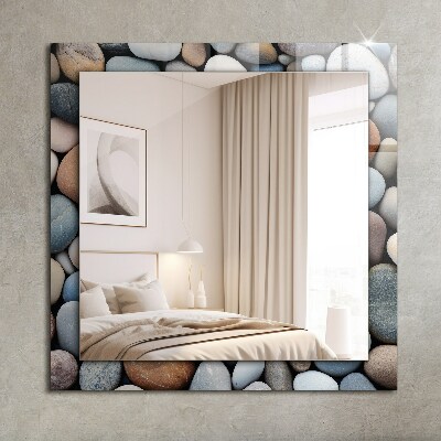 Wall mirror design Colorful smooth stones