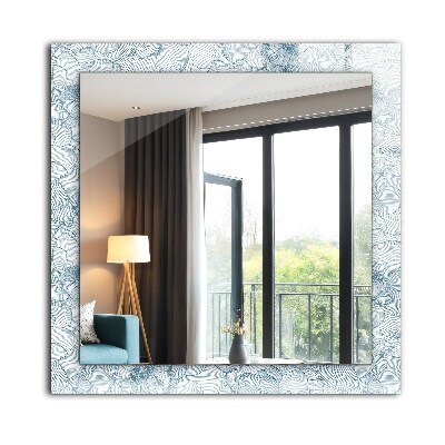 Decorative mirror Flowers pattern blue