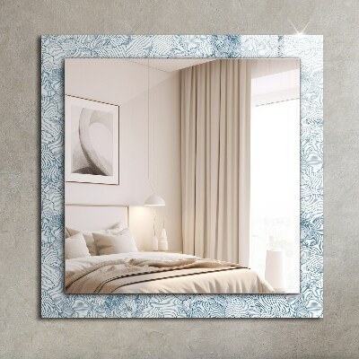 Decorative mirror Flowers pattern blue