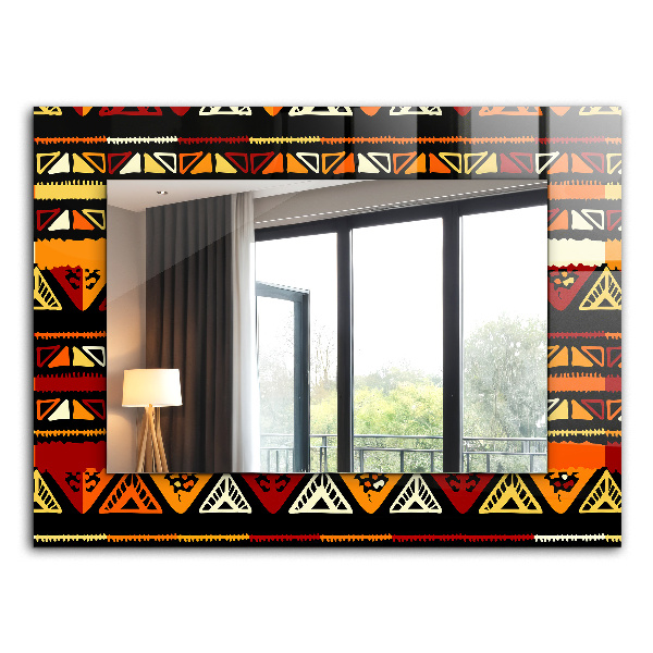 Mirror frame with print Colorful ethnic pattern