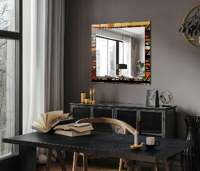 Mirror frame with print Colorful ethnic pattern