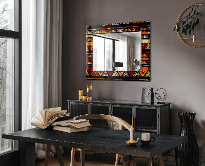 Mirror frame with print Colorful ethnic pattern