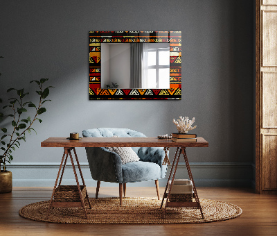 Mirror frame with print Colorful ethnic pattern