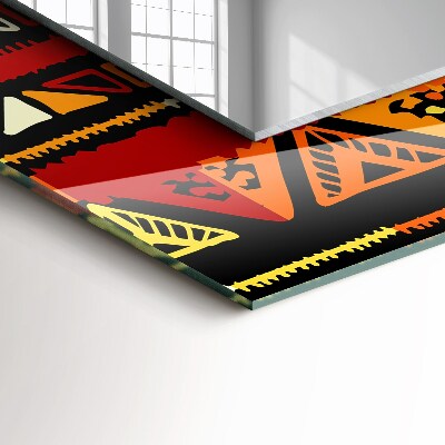 Mirror frame with print Colorful ethnic pattern