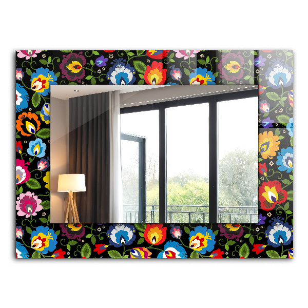 Wall mirror decor Colorful Folk Patterns