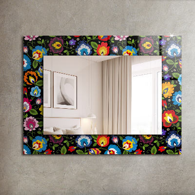 Wall mirror decor Colorful Folk Patterns