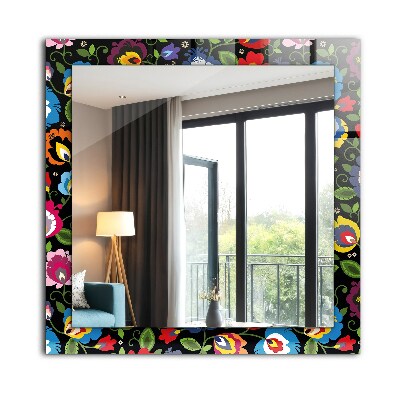 Wall mirror decor Colorful Folk Patterns