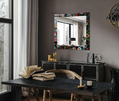 Wall mirror decor Colorful Folk Patterns