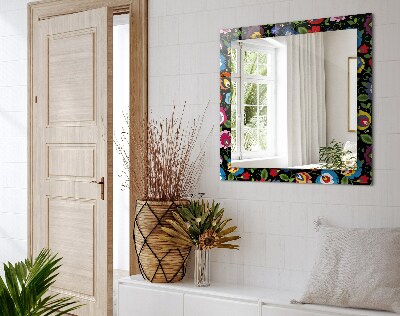 Wall mirror decor Colorful Folk Patterns