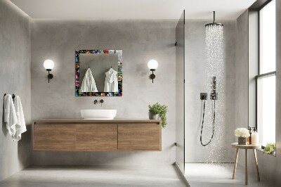 Wall mirror decor Colorful Folk Patterns