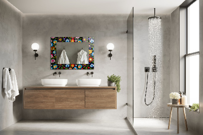 Wall mirror decor Colorful Folk Patterns