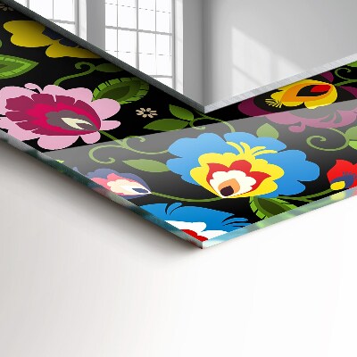 Wall mirror decor Colorful Folk Patterns