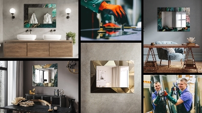 Wall mirror decor Colorful Folk Patterns