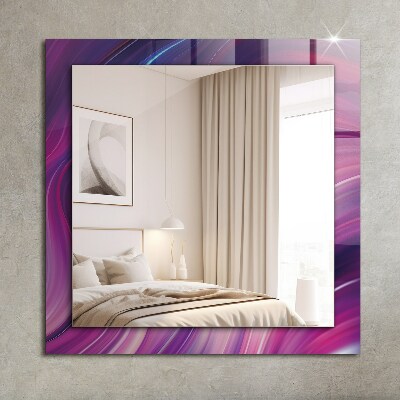 Mirror frame with print Abstract colorful waves