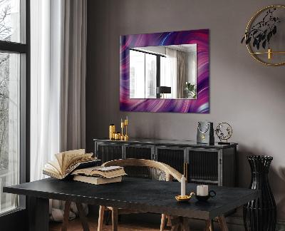 Mirror frame with print Abstract colorful waves