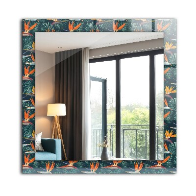 Printed mirror Flowers and leaves