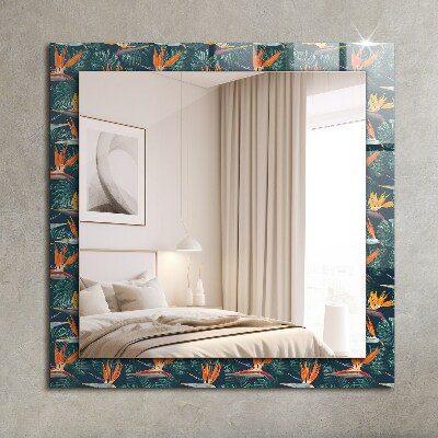 Printed mirror Flowers and leaves