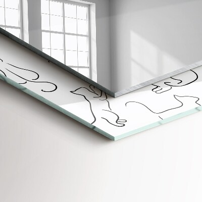 Wall mirror decor Cats outline