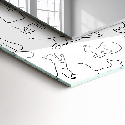 Wall mirror decor Cats outline