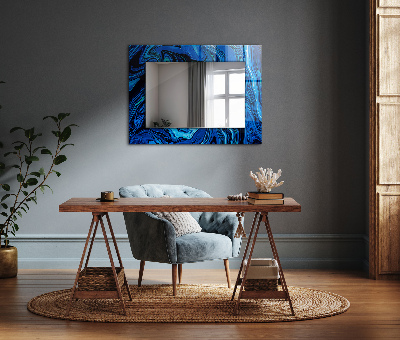 Printed mirror Abstract blue pattern