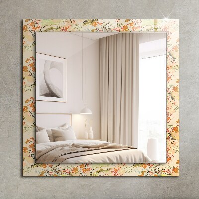 Mirror frame with print Japanese garden