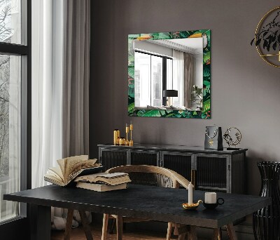 Printed mirror Toucans leaves jungle