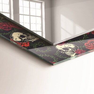 Printed mirror Skulls roses thorns