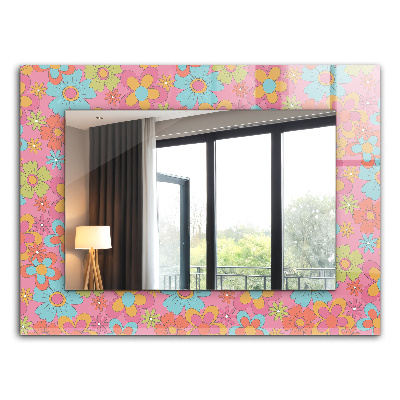 Wall mirror design Colorful floral Groove