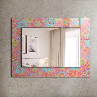 Wall mirror design Colorful floral Groove