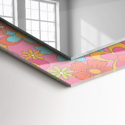 Wall mirror design Colorful floral Groove