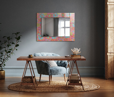 Wall mirror design Colorful floral Groove