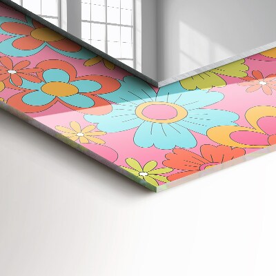 Wall mirror design Colorful floral Groove