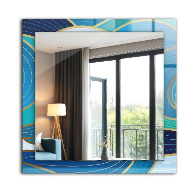 Decorative mirror Waves patterns blue